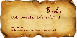 Bobrovszky Lénárd névjegykártya